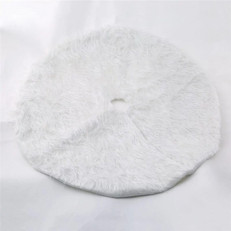 Falda Blanca de Peluche para Árbol