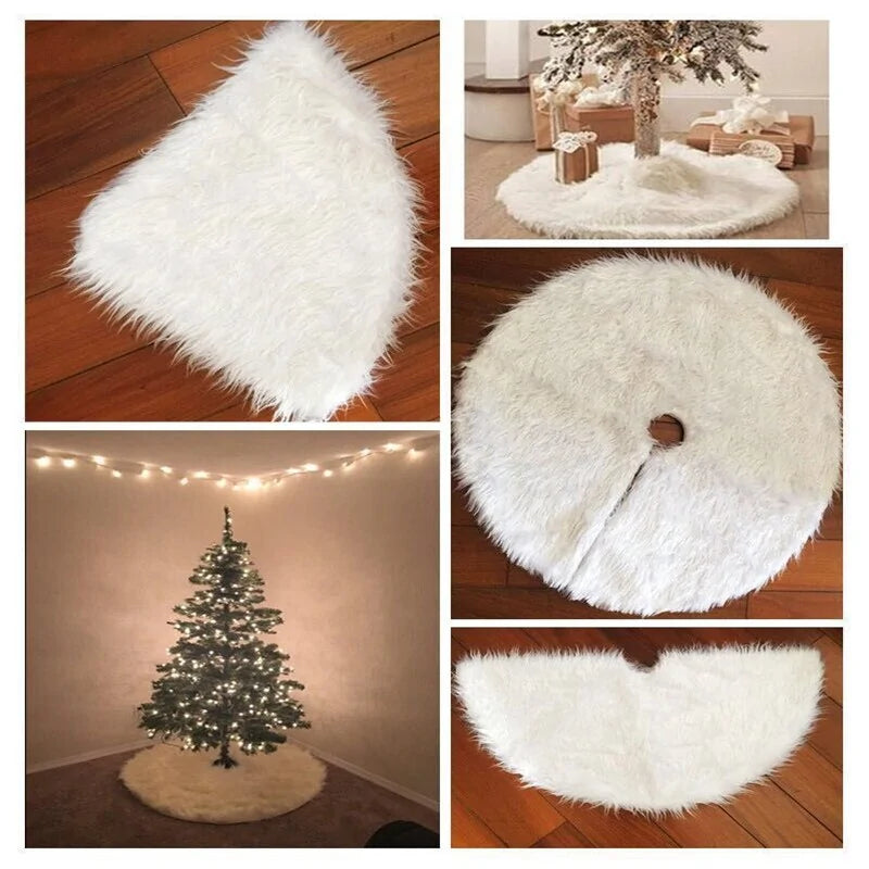 Falda Blanca de Peluche para Árbol