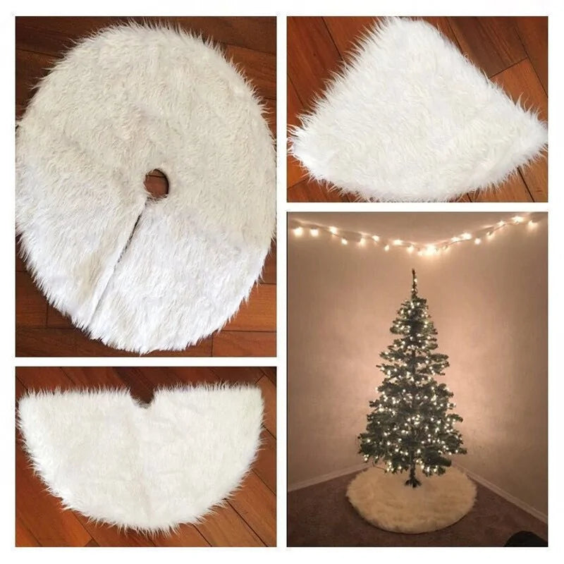 Falda Blanca de Peluche para Árbol